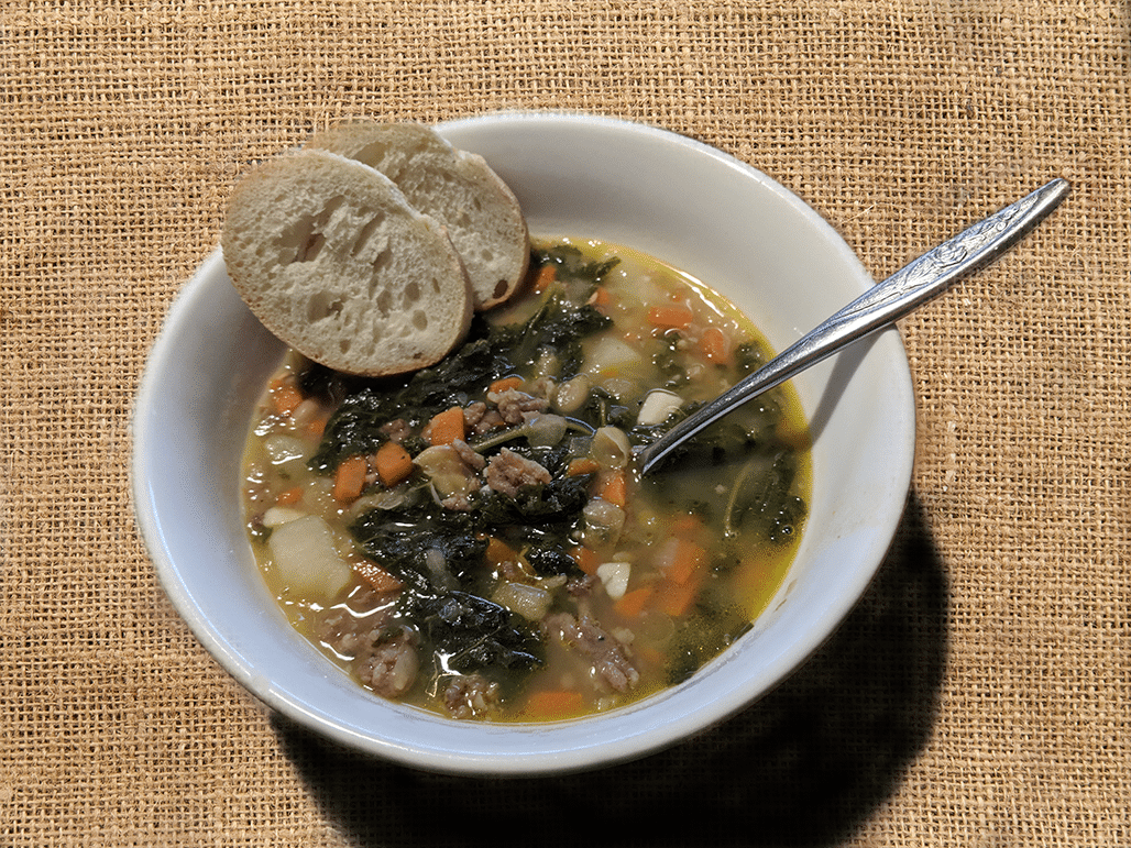 Tuscan Sausage White Bean And Kale Soup Madmadviking