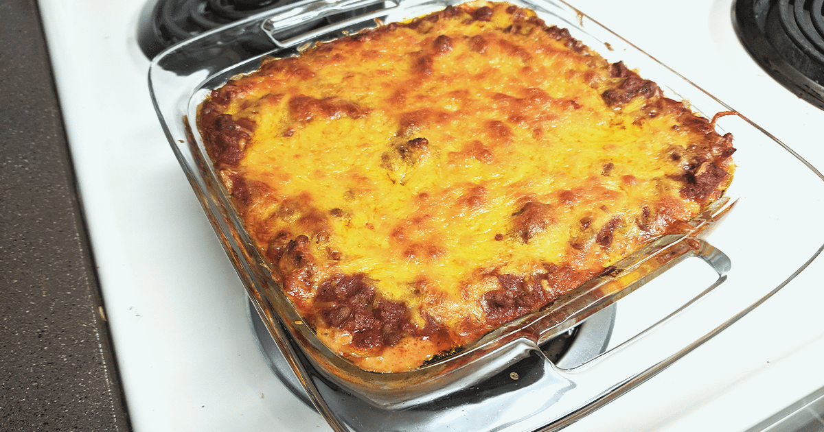 Easy creamy hamburger and pasta casserole